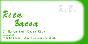 rita bacsa business card